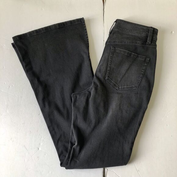 INC Denim Jeans Women's High Rise Flare Black Wash Rhinestones Studded at front - Picture 8 of 16